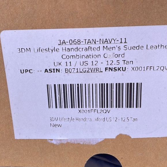 3DM lifestyle handcrafted men’s suede leather combination Oxford - Picture 4 of 6